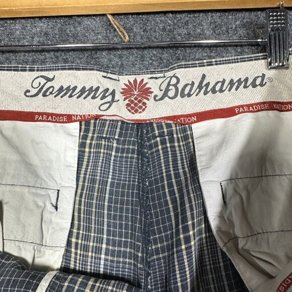 Tommy Bahama Shorts Mens 40 Gray Tan Plaid Linen Silk Pockets Flat Front - Picture 3 of 6
